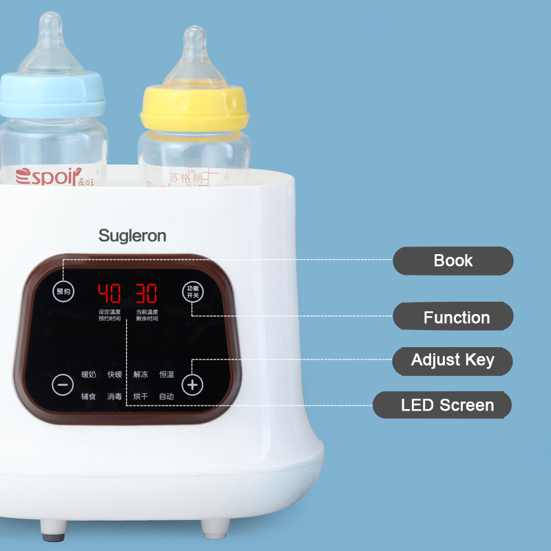 White color Big Capacity Mul-function 5 in 1 Baby Bottle Warmer with Steam Sterilizer and Dryer